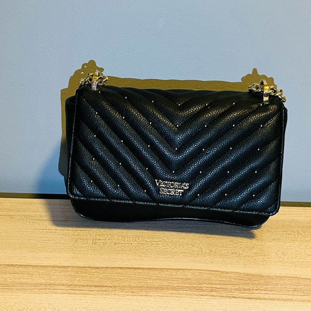 Victoria's Secret Black Quilted Shoulder Bag